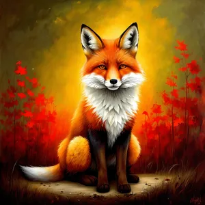 Cute Red Fox with Fluffy Fur