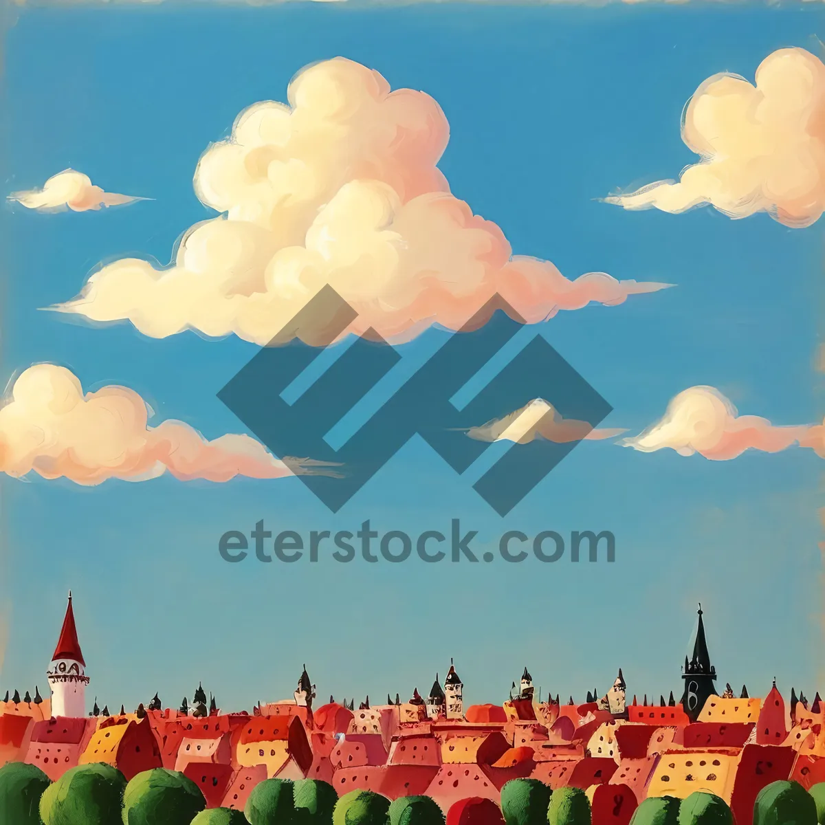Picture of Vibrant Summer Tulip Blooming Against Island Sky