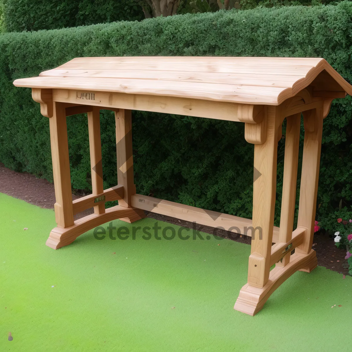 Picture of Wooden Tabletop with Empty Chair