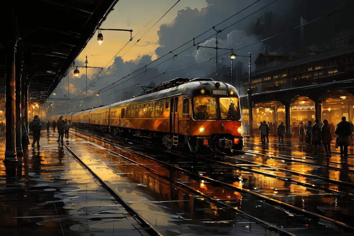 Picture of Urban Metro Train Speed Motion City Transport Scene