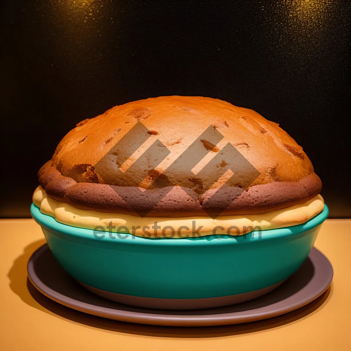 Picture of Gourmet Cheeseburger with Delicious Dessert Cake