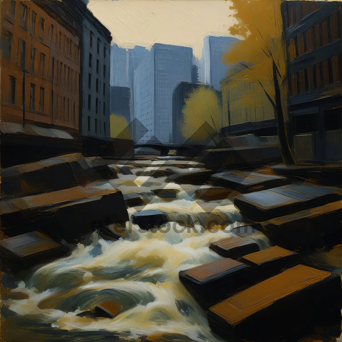 Picture of Classroom interior with chairs in a school building.