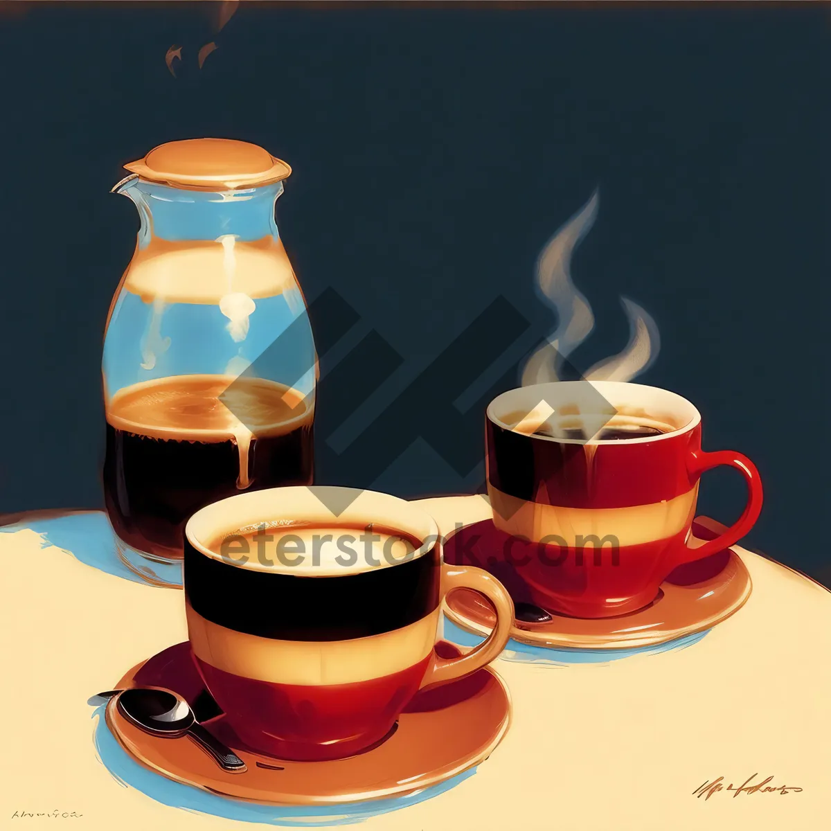 Picture of Hot Breakfast Beverage in Black China Cup