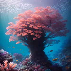 Vibrant Life Below the Sunlit Coral Reef