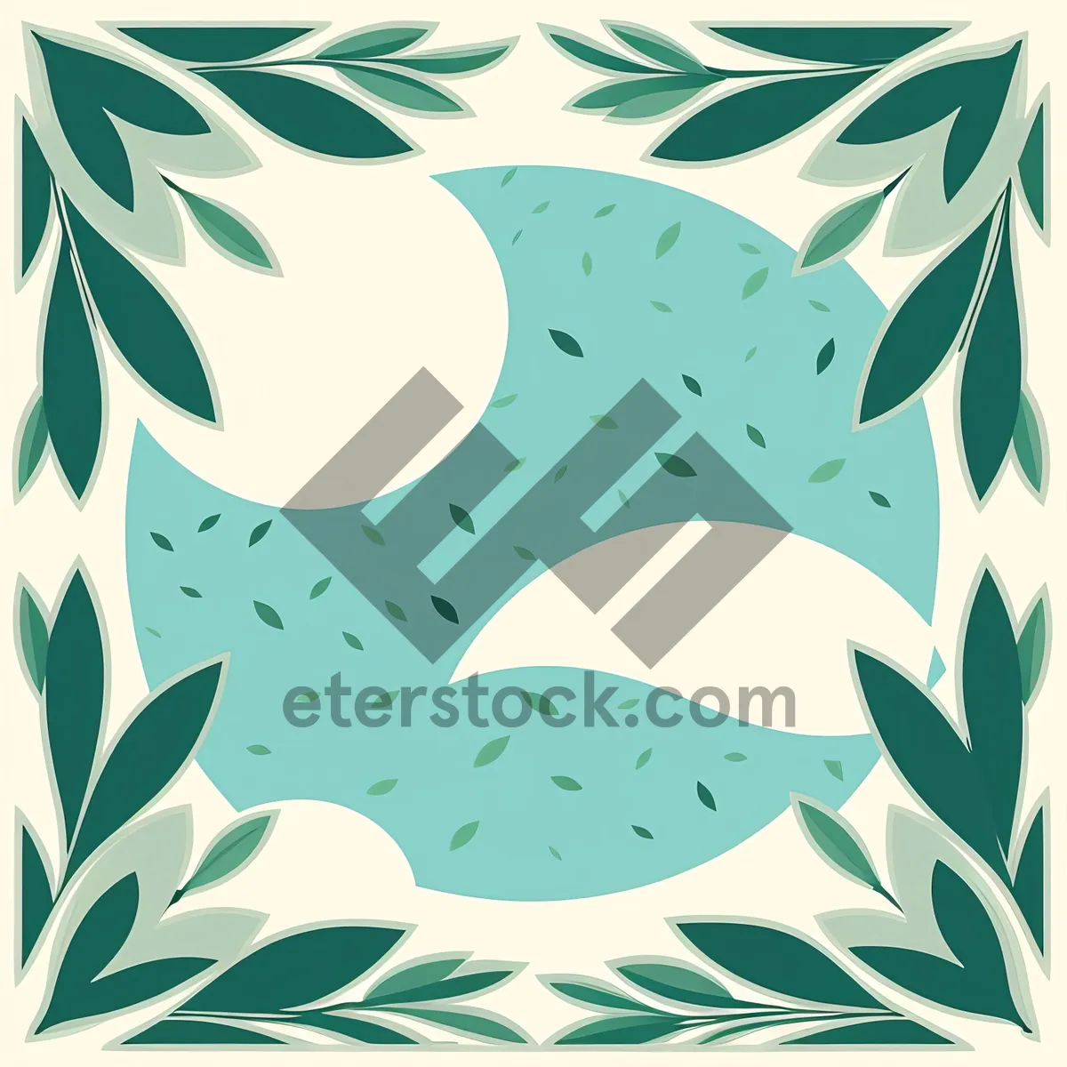 Picture of Floral Swirl Seamless Pattern with Retro Elements