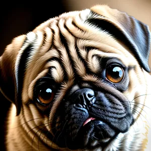 Pug Puppy - Adorable Wrinkled Bulldog Portrait