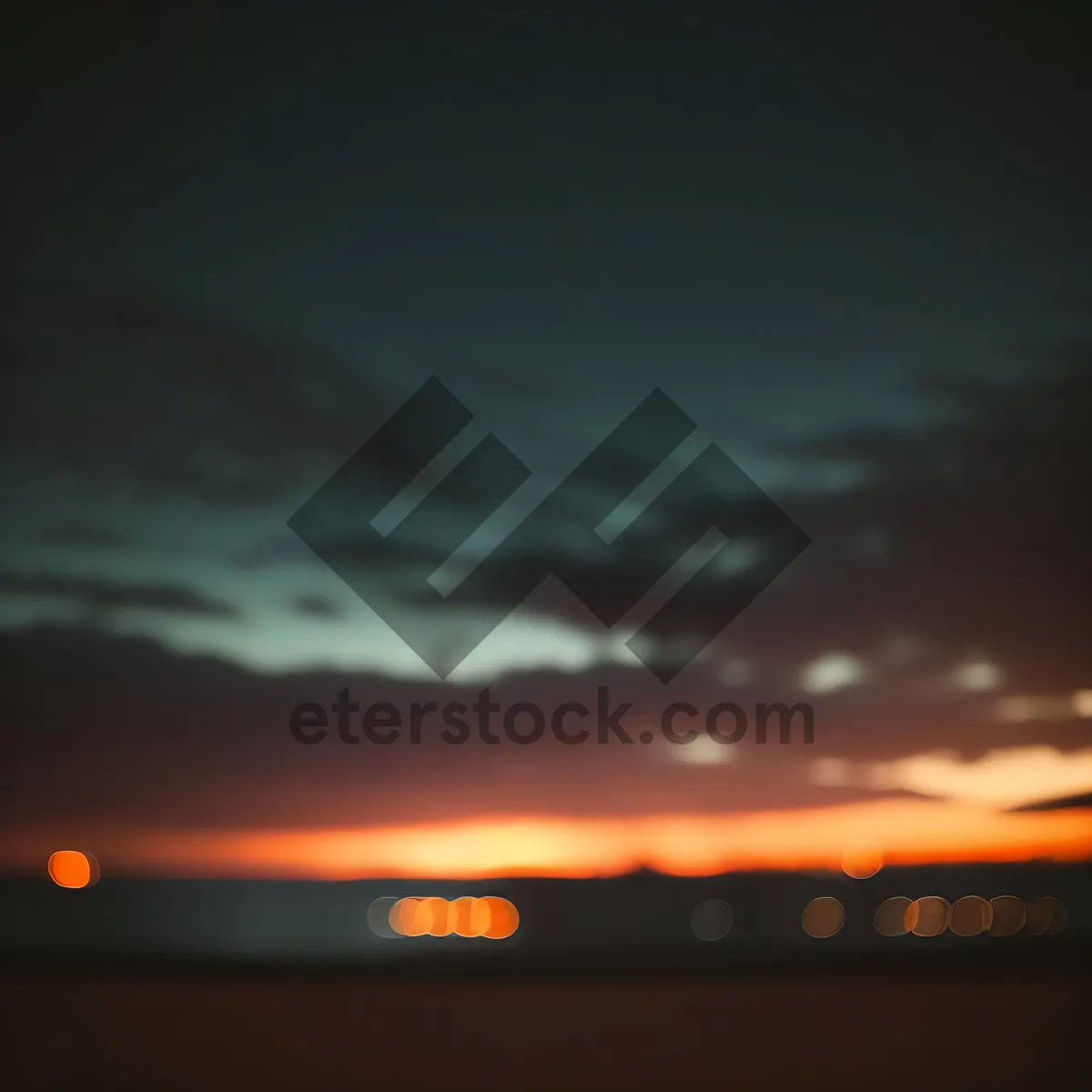Picture of Vibrant Sunset over Ocean's Horizon