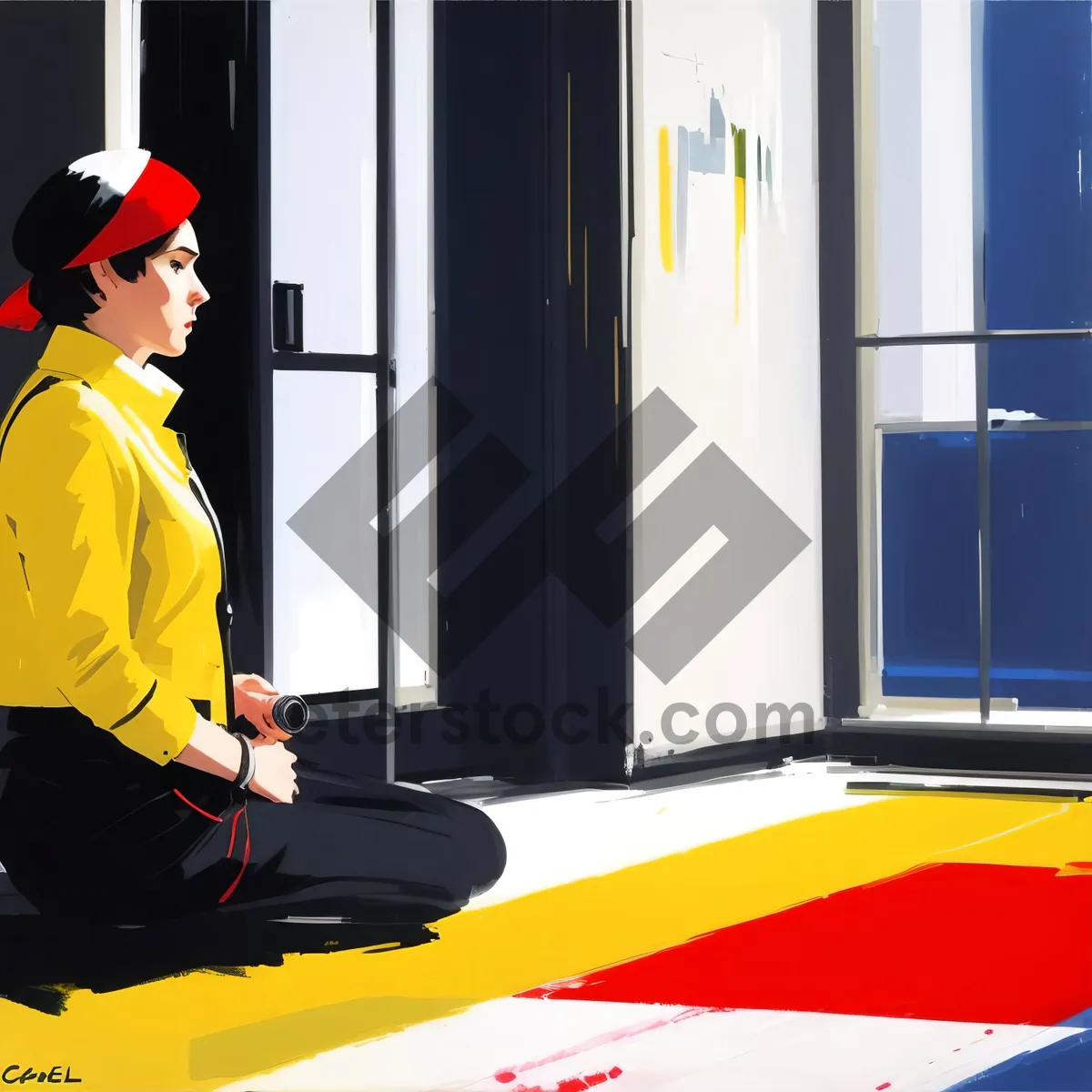 Picture of Proficient Businessman Using Laptop at Office Desk