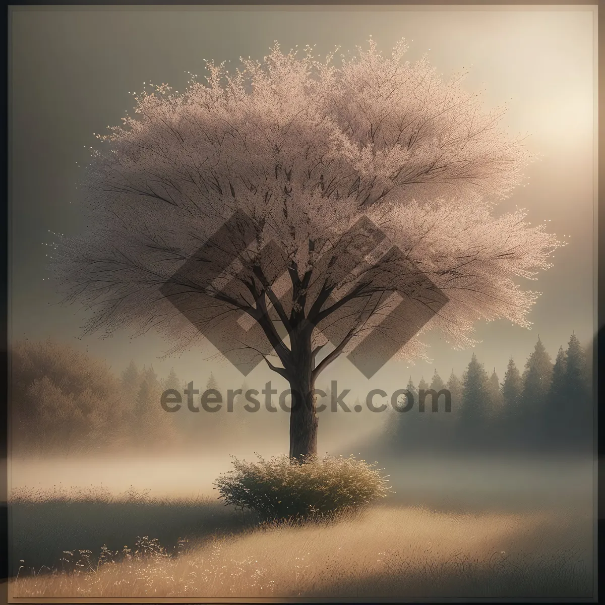 Picture of Celestial Tree Amidst Serene Winter Landscape