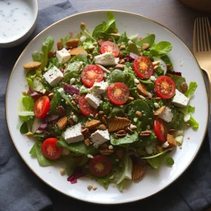 Delicious Gourmet Salad with Grilled Vegetables