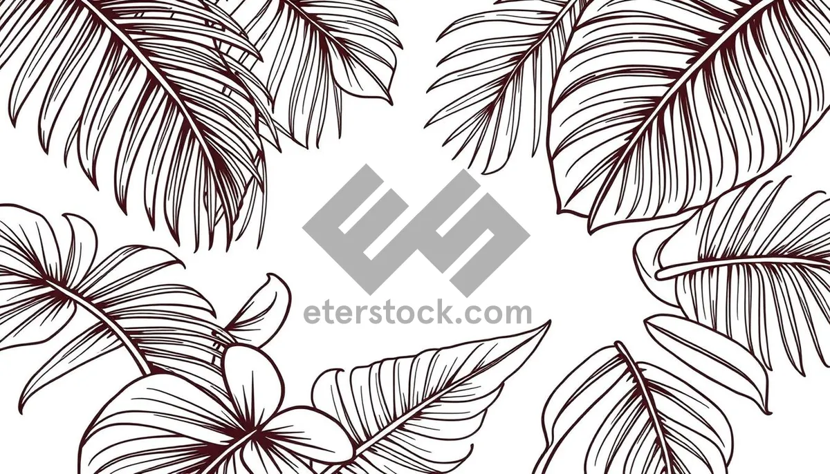 Picture of Floral silhouette with intricate retro ornament design.