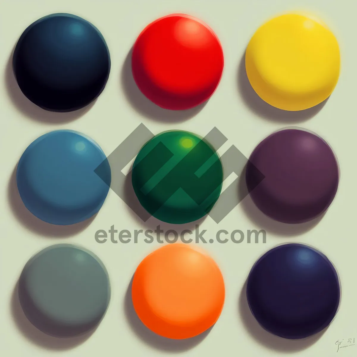 Picture of Colorful Shiny Glass Web Buttons Collection