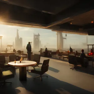 Modern Luxury Restaurant Interior Design with Wood Chairs