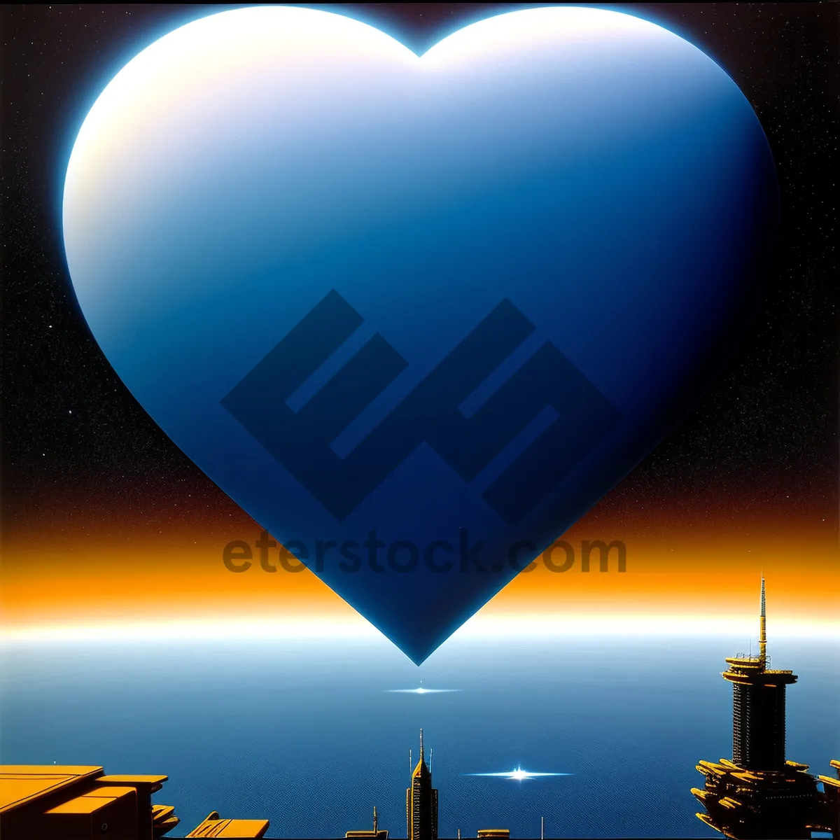 Picture of Colorful Heart Icon: Shiny Symbol for Oxygen Button Design