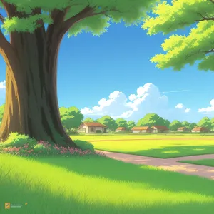 Idyllic Golf Course in Lush Rural Landscape