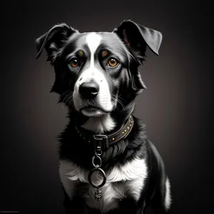 Adorable black dog portrait in studio