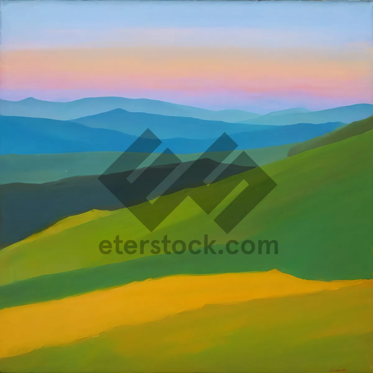 Picture of Vast Summer Countryside Landscape with Clear Blue Sky