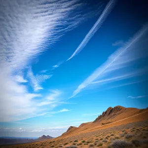 Desert sunset over majestic canyon landscape.