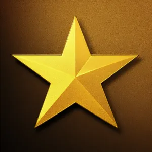 Golden 3D Star Icon Design: Five-Spot Symbol Decoration