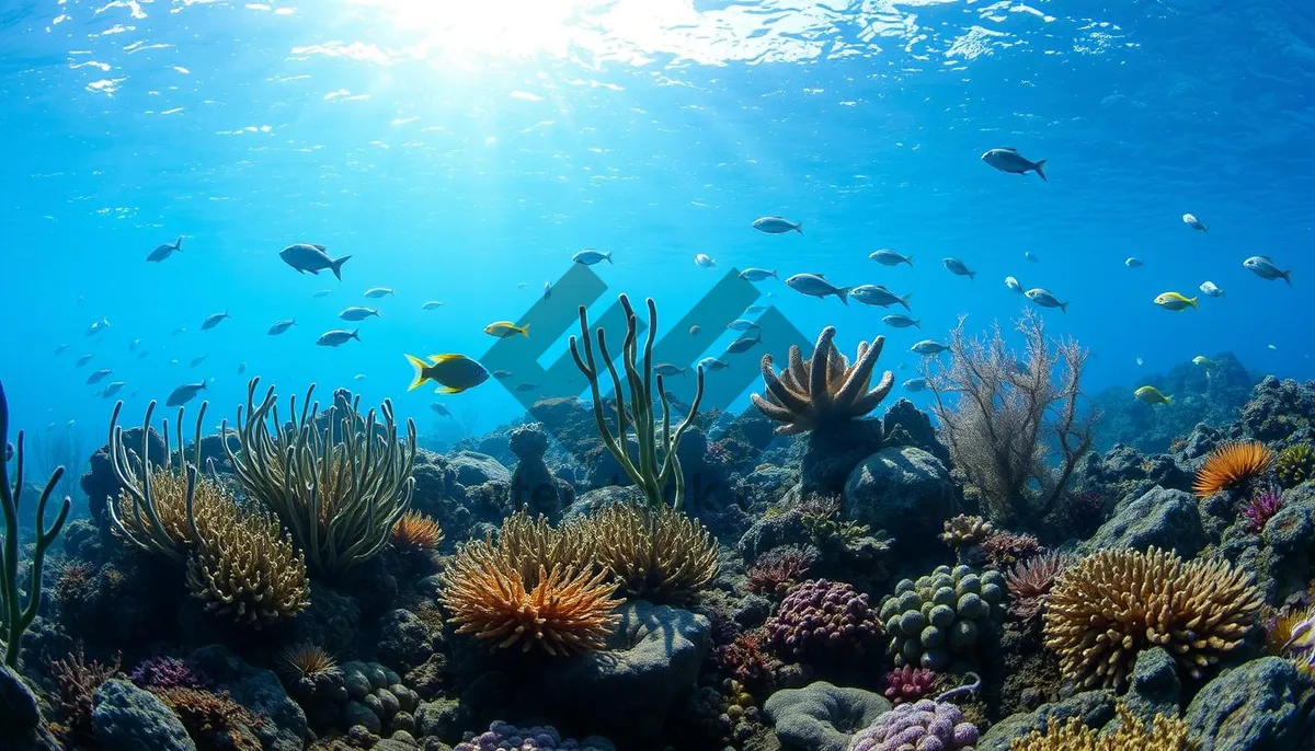 Picture of Colorful Tropical Fish Swimming in Bright Sunlight