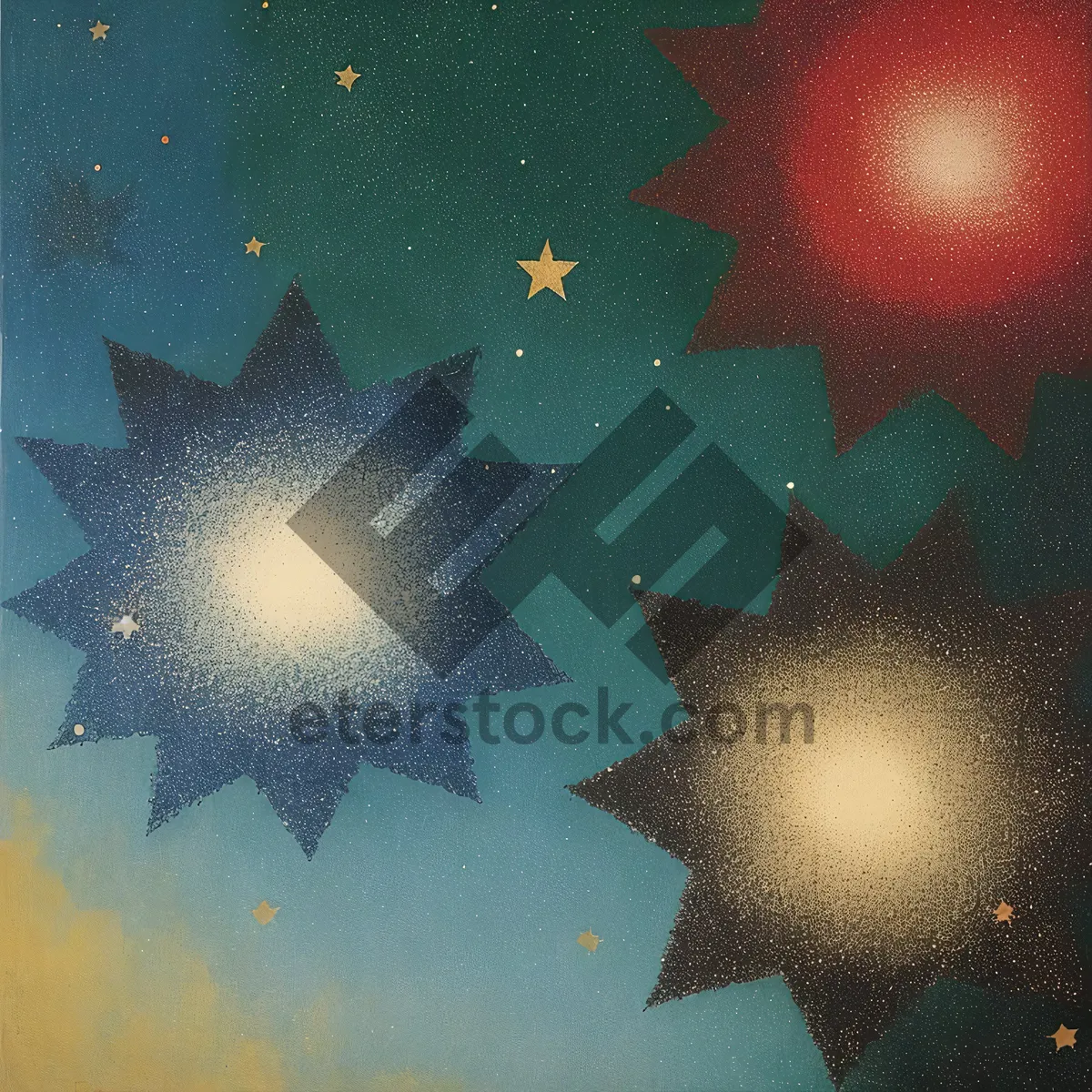 Picture of Snowflake decoration in festive holiday colors