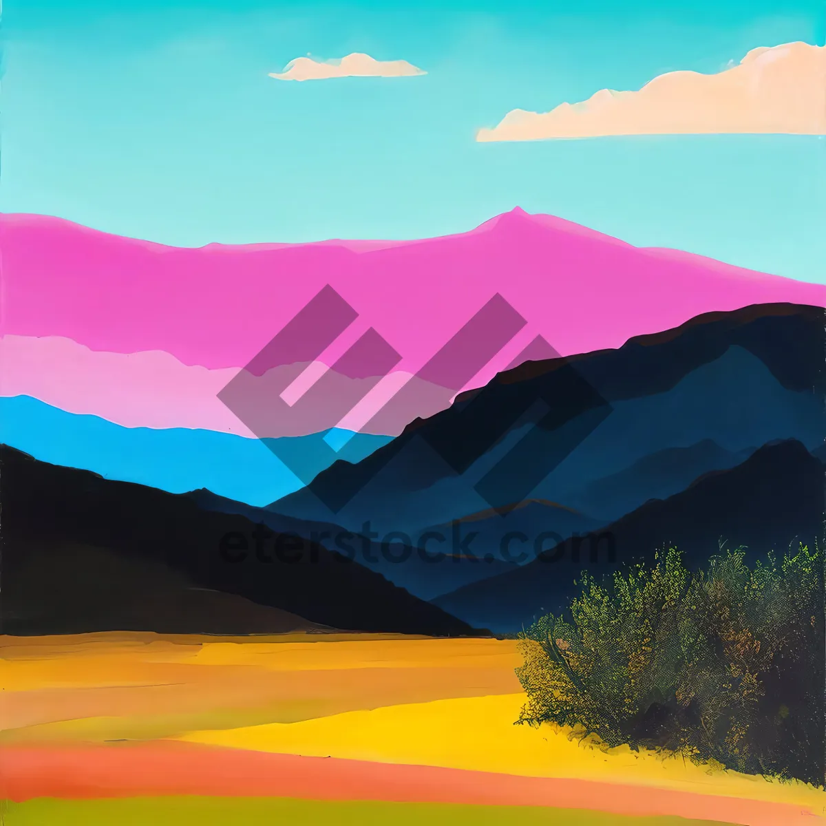 Picture of Vibrant Sunset Over Rural Meadow