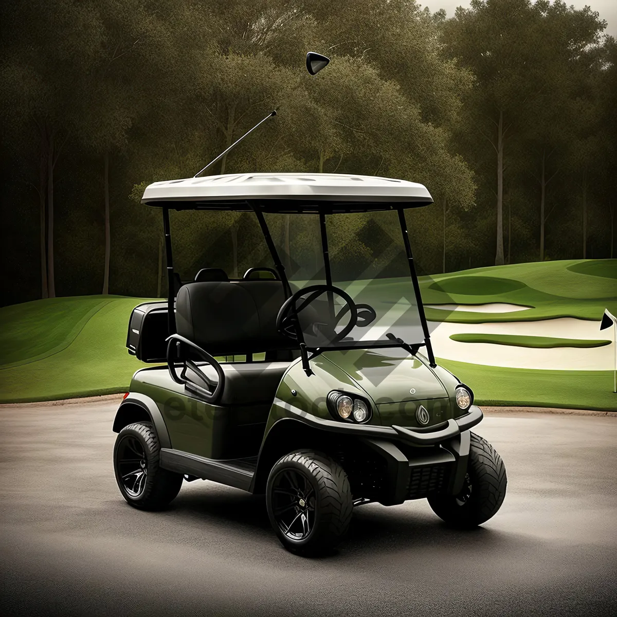 Picture of Outdoor Golf Cart on Green Course