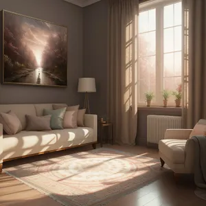 Modern Comfort: Stylish Room with Cozy Sofa