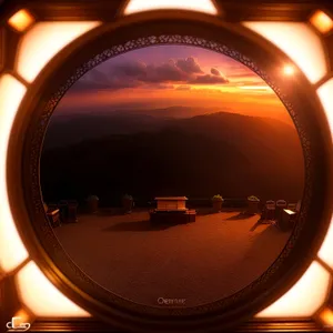 Black sunglasses reflecting in car mirror