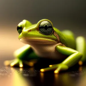 Bulging-eyed Tree Frog Peeking Out