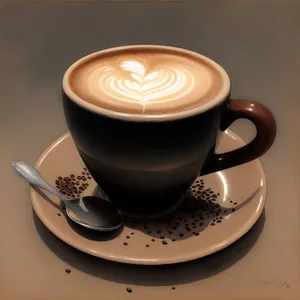 Morning Cappuccino on Dark Table