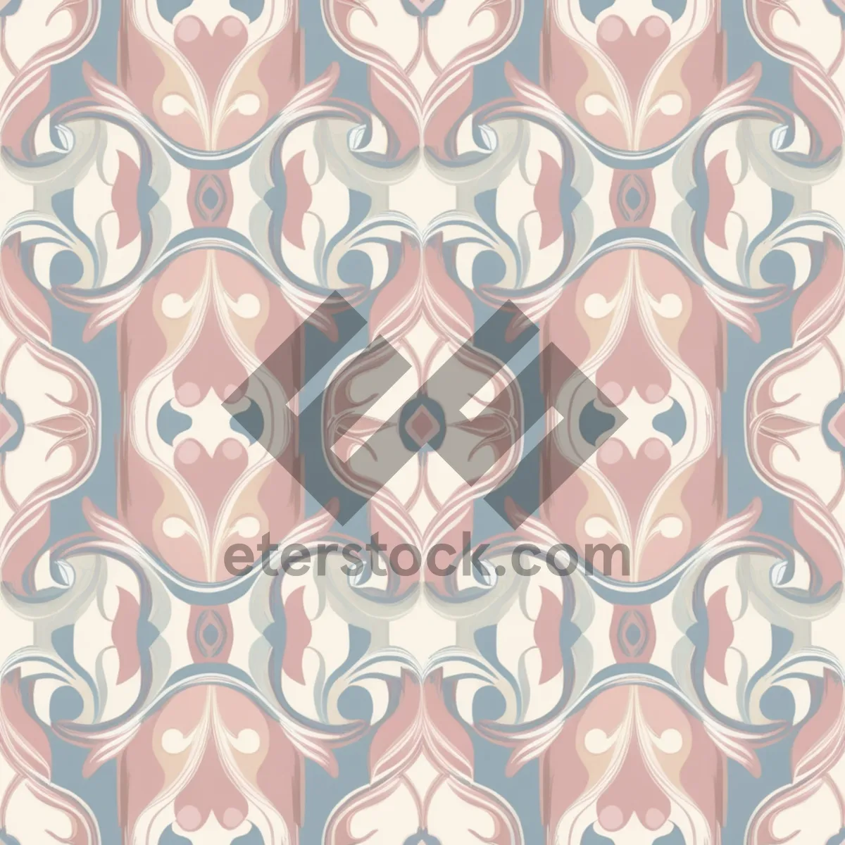 Picture of Elegant floral wallpaper with ornate baroque design.