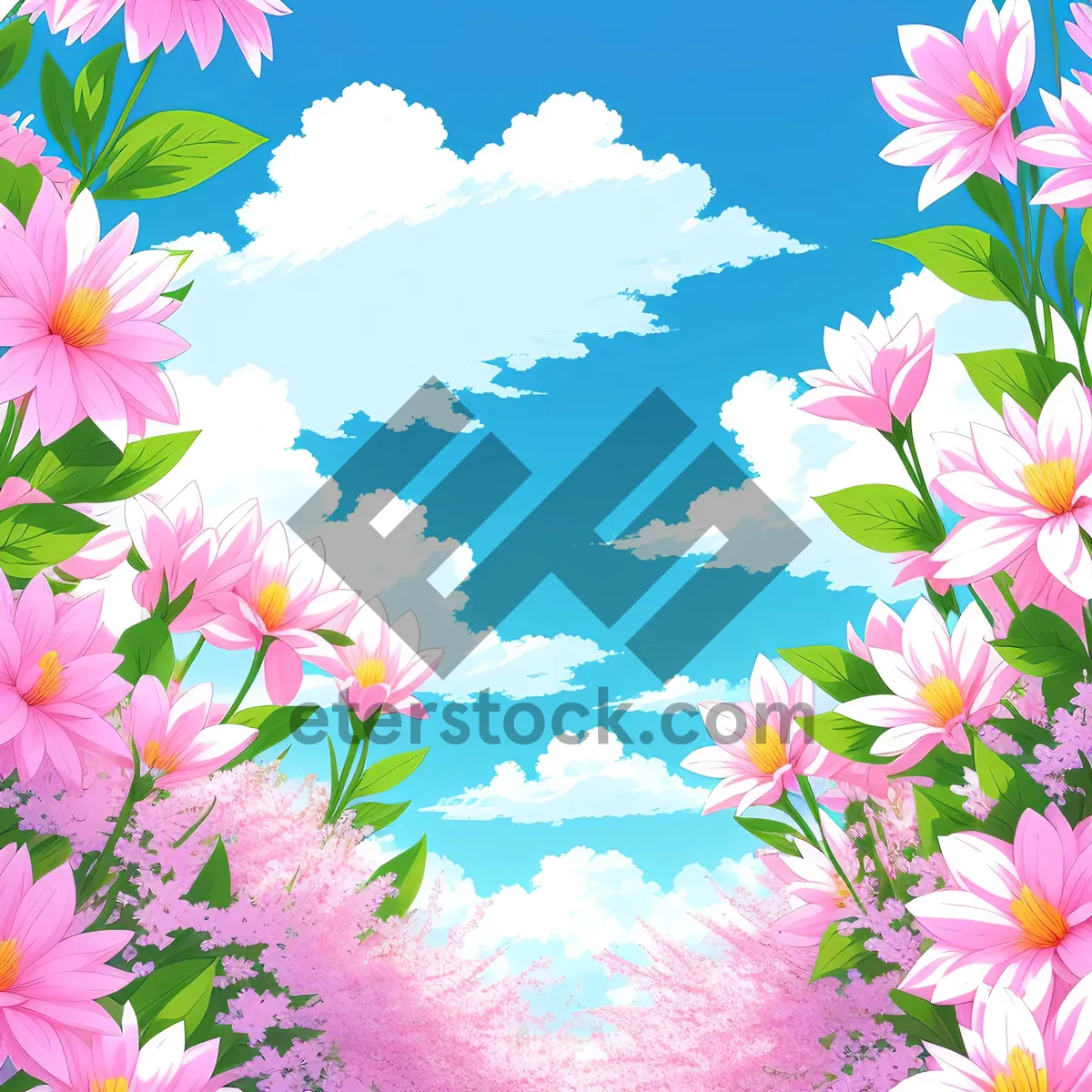 Picture of Floral Blossom Pink Pattern - Decorative Art