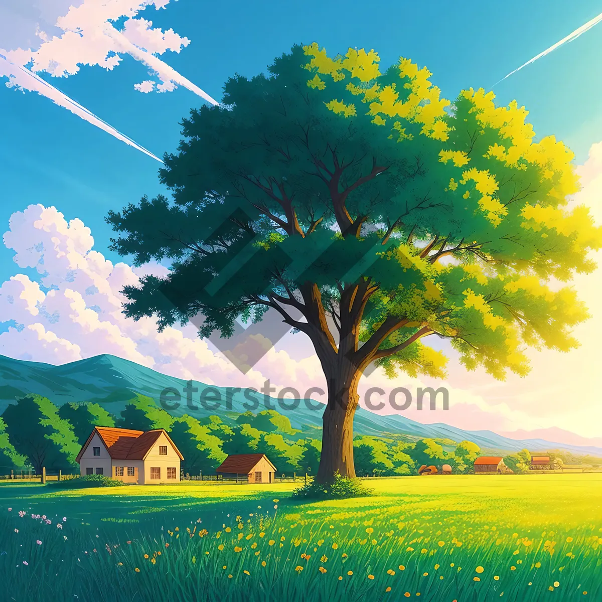 Picture of Golden Horizon: Rapeseed Field in Countryside