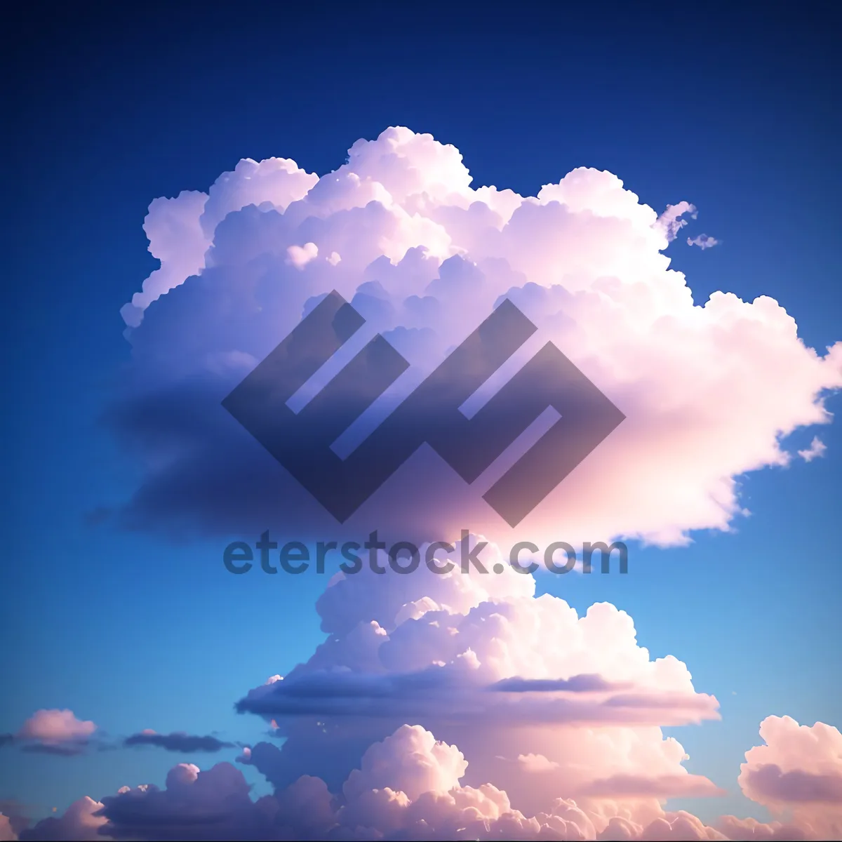Picture of Dynamic Sky with Fluffy Clouds and Bright Sunlight