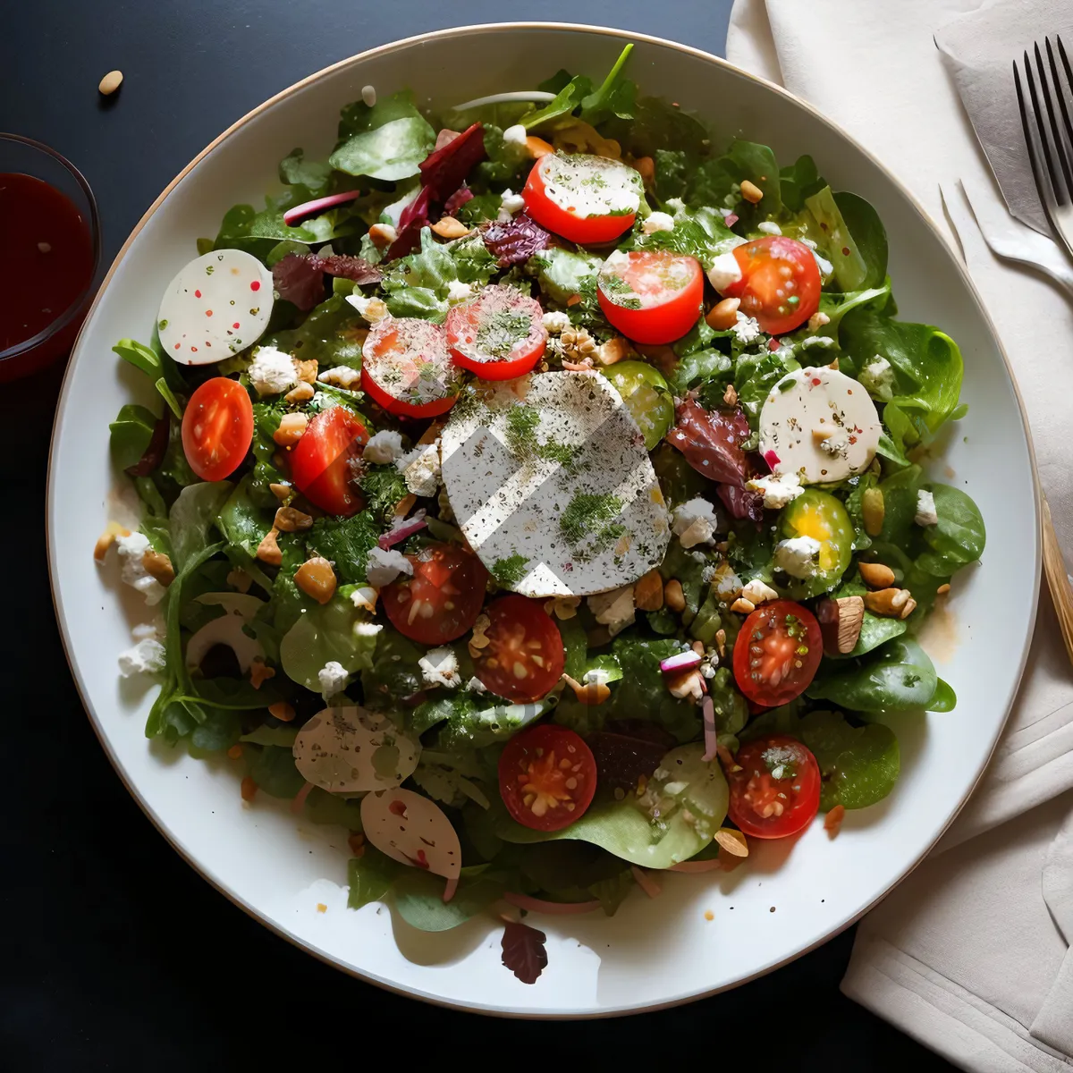 Picture of Gourmet Vegetable Salad with Grilled Chicken and Feta