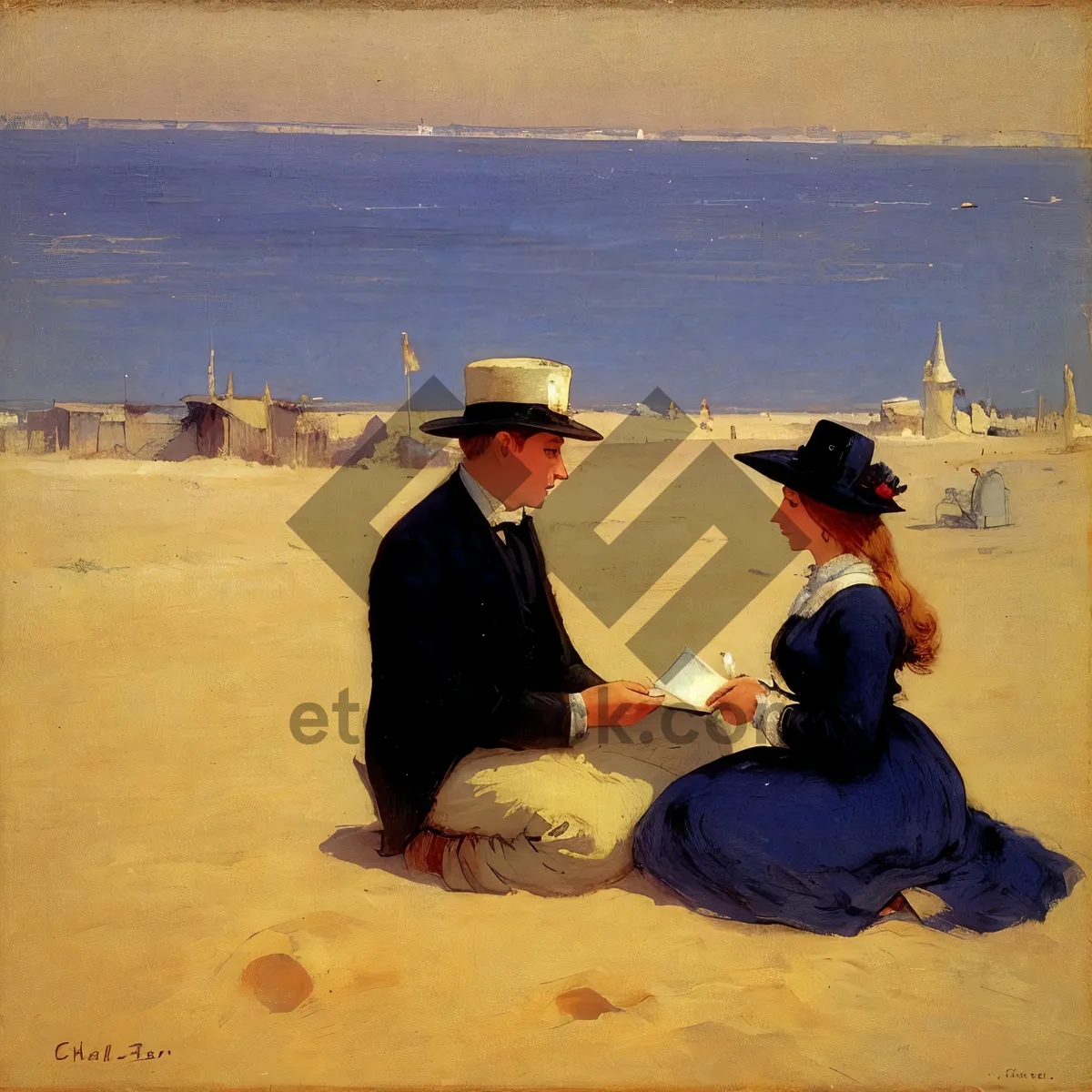 Picture of Serene Coastal Summer Escape with Man Enjoying Ocean Views