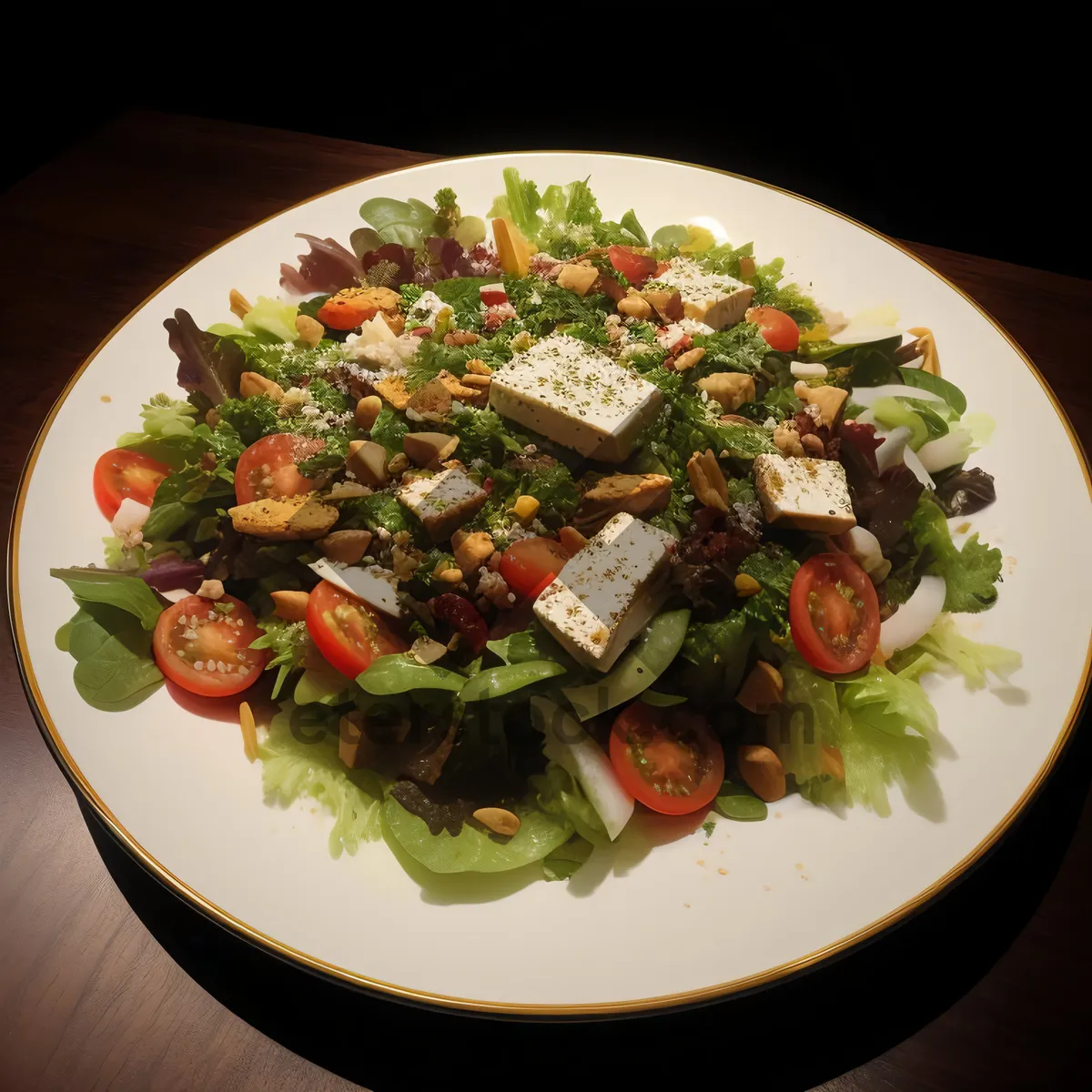 Picture of Delicious vegetable salad with spicy tomato sauce