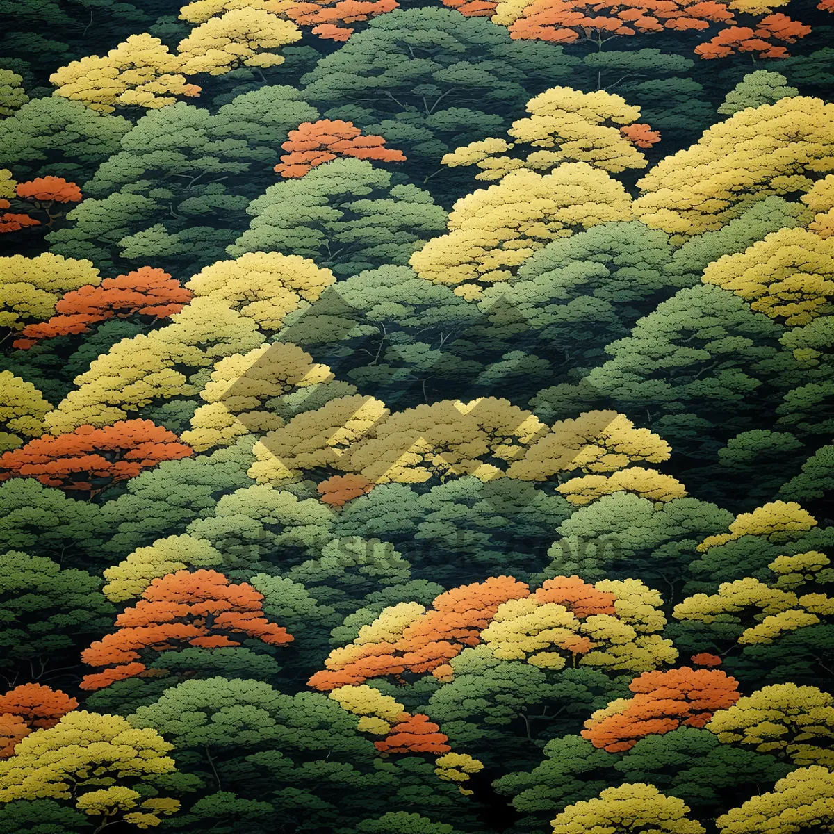 Picture of Colorful Autumn Park Landscape with Yarrow Flowers