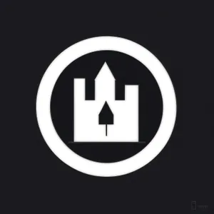 Bank Facility Icon: Black Button Symbol