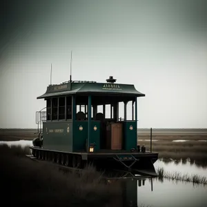 Coastal Boathouse: Tugboat and Marina Skyline