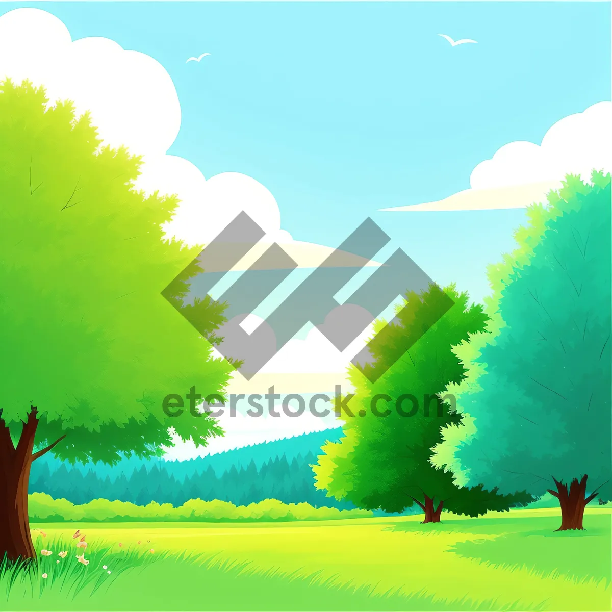 Picture of Serene meadow under the sunny sky