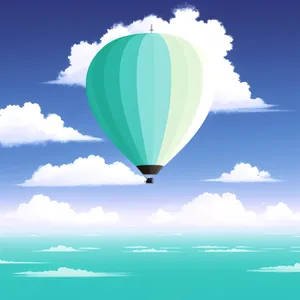 Colorful hot air balloon flying in the sky