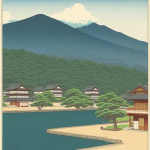 Summer Serenity: Majestic Mountains and Tranquil Lakeside Beauty