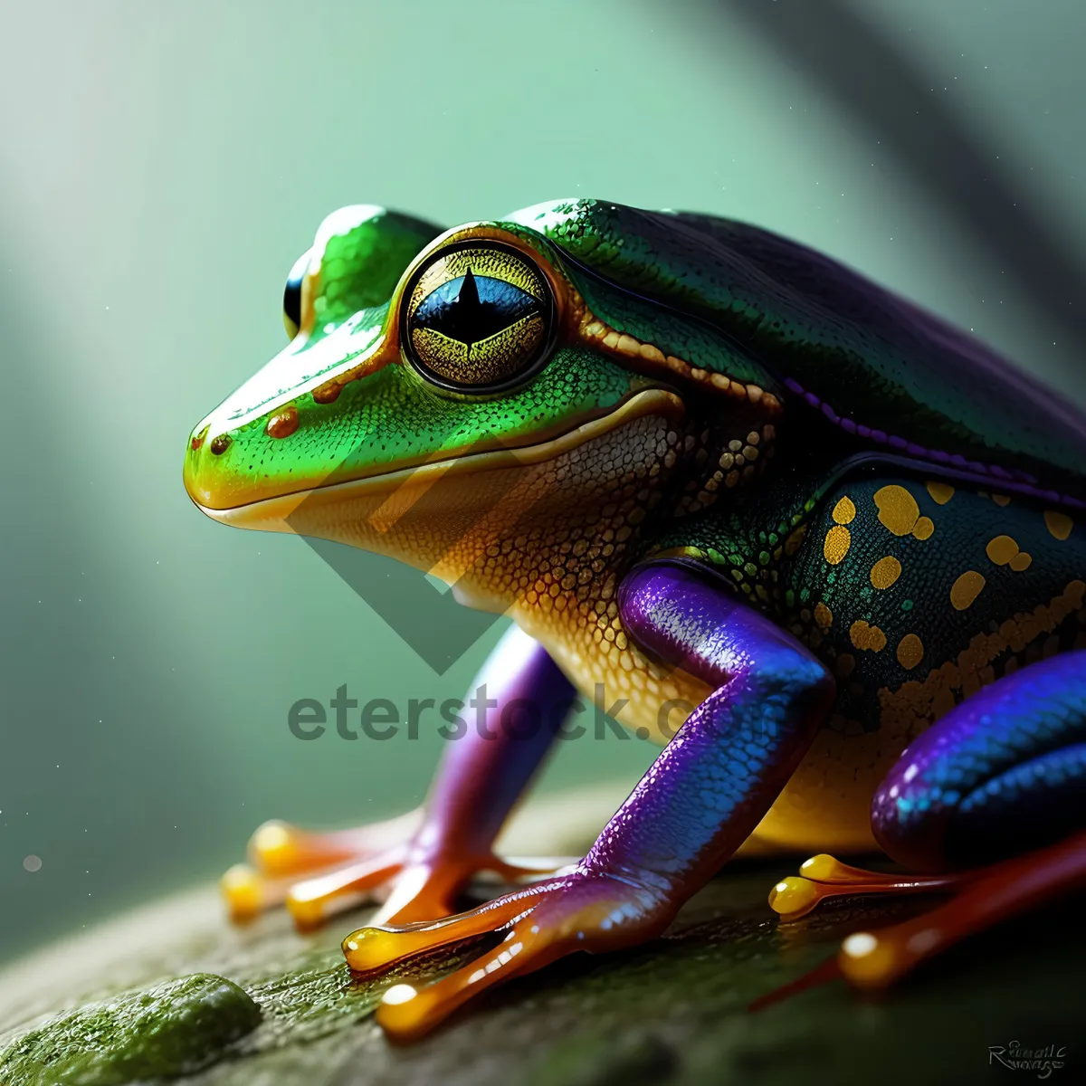 Picture of Vibrant-eyed Tree Frog Gazes into Wilderness