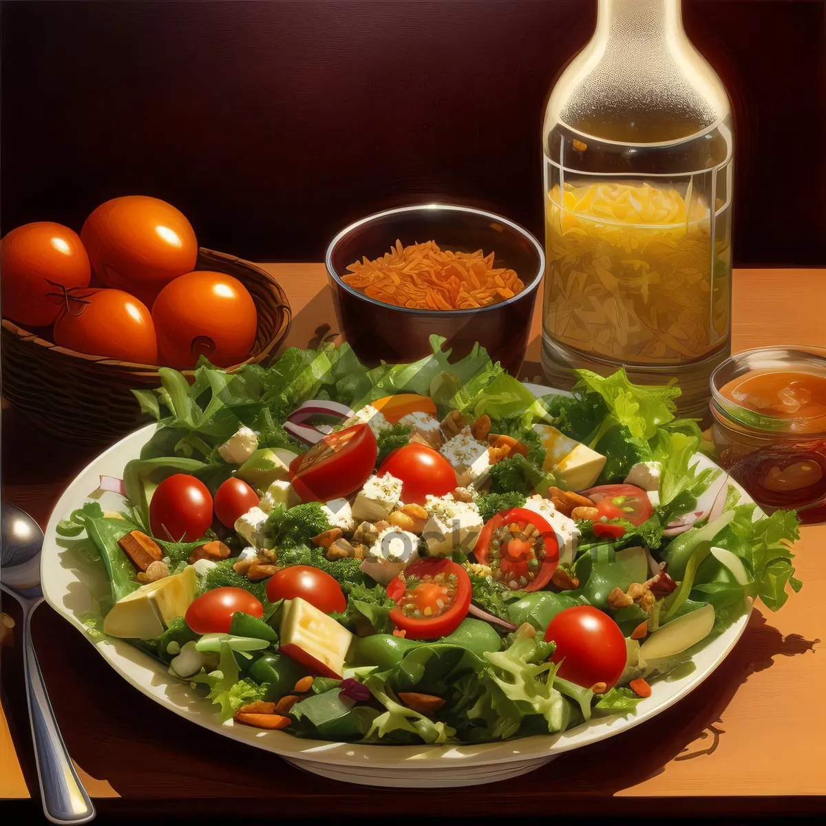 Picture of Fresh Vegetable Salad with Cherry Tomatoes and Parsley