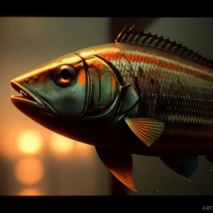 Vibrant Orange Goldfish Swimming in Aquarium