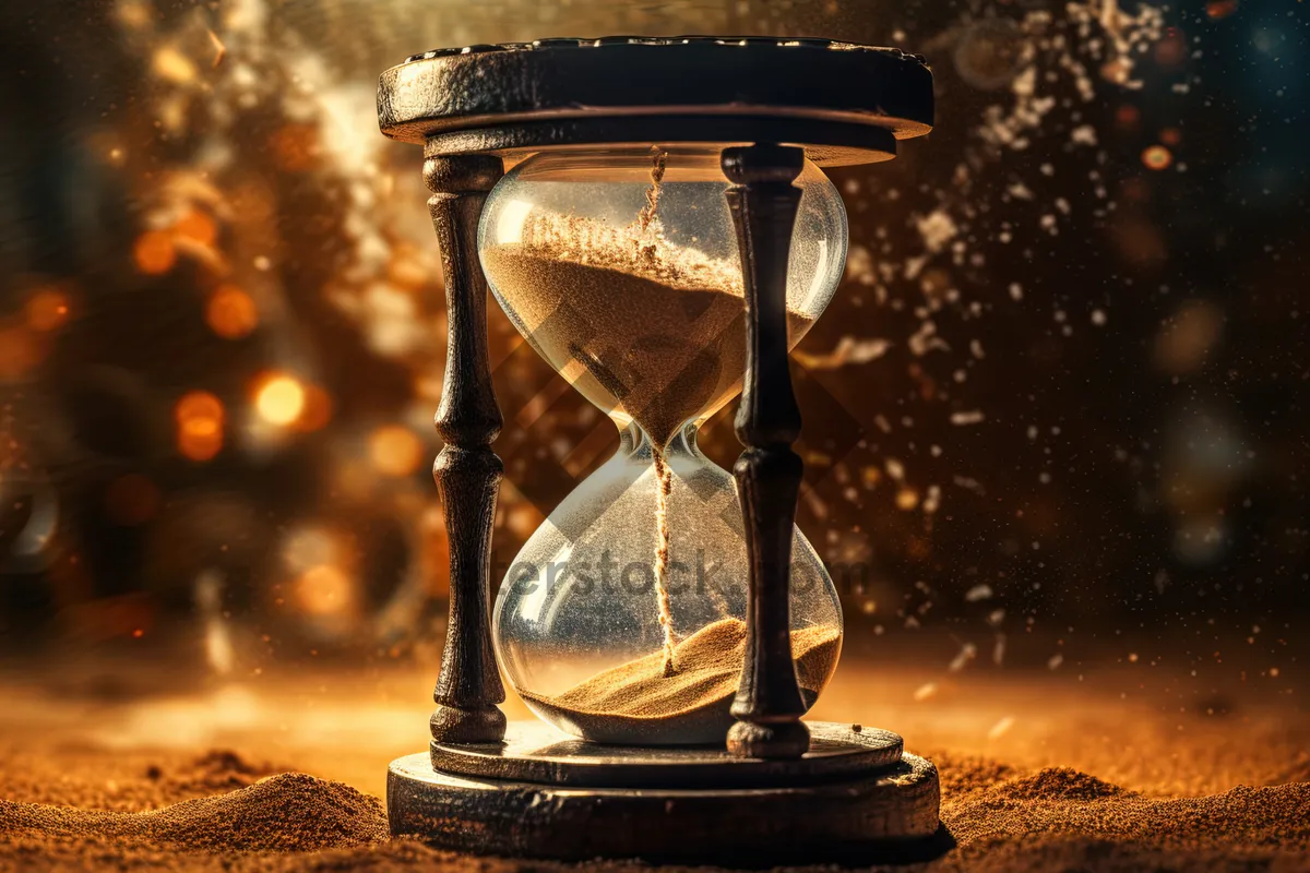 Picture of Vintage hourglass timer for business deadline concept