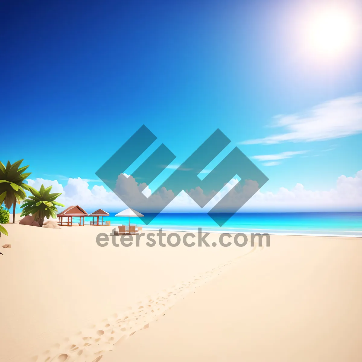 Picture of Serene Seascape: A Sunlit Summer Beach