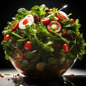 Fresh Vegetable Salad with Cherry Tomatoes and Cucumbers